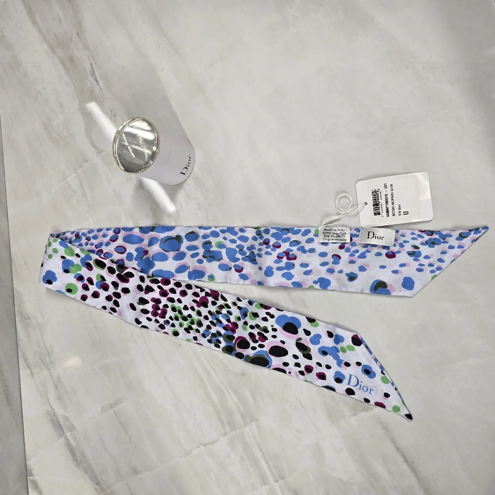 Dior Multicolor Silk Twilly Scarf
